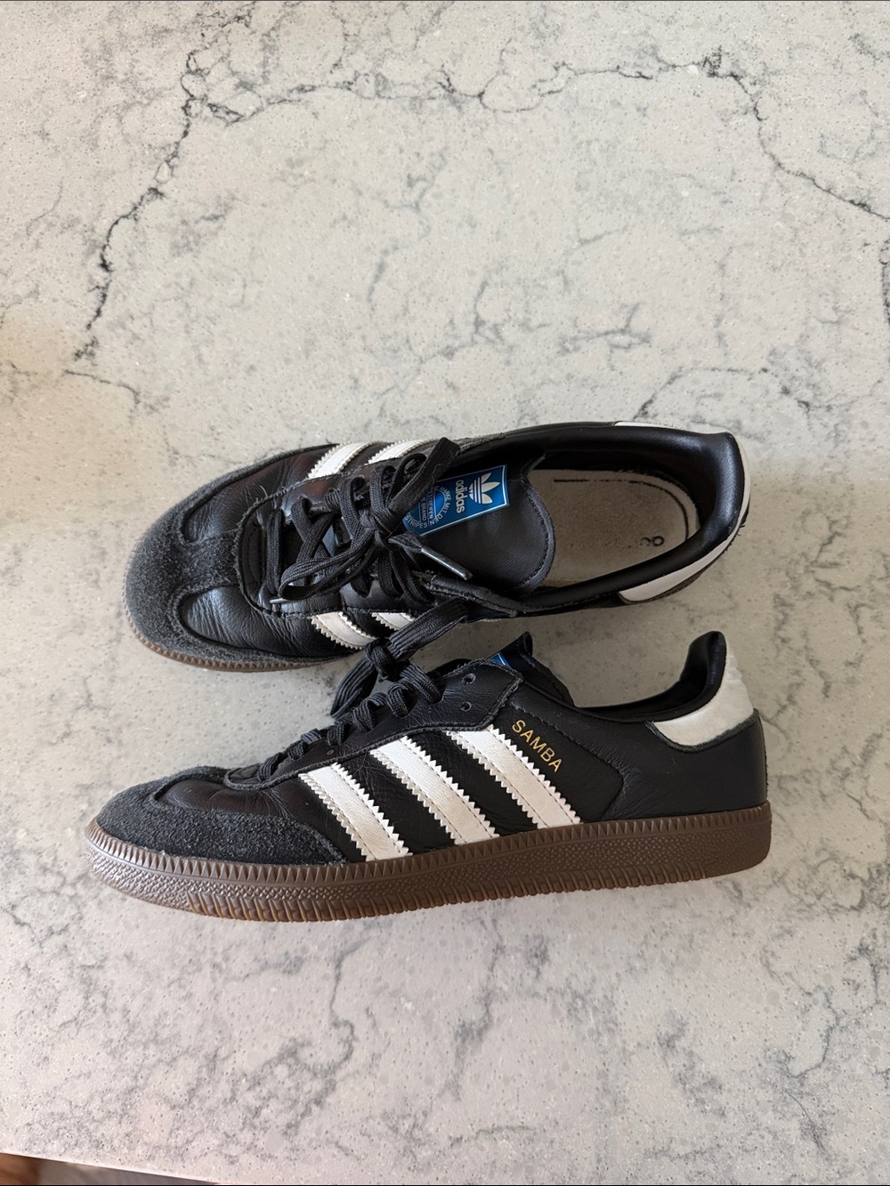 adidas Samba kids samba Leather Sneakers with White Stripes